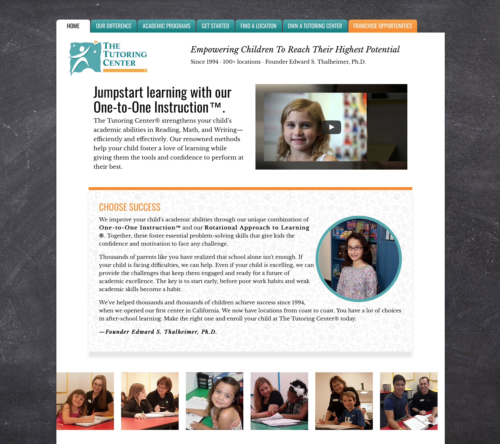 Homepage of The Tutoring Center